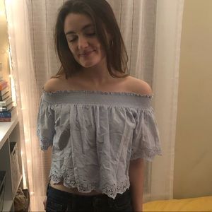 Off the shoulder top ruffle eyelet tularosa